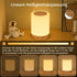 2-er Set LED Nachtischlampe Touch dimmbar RGB Holzoptik USB aufladbar